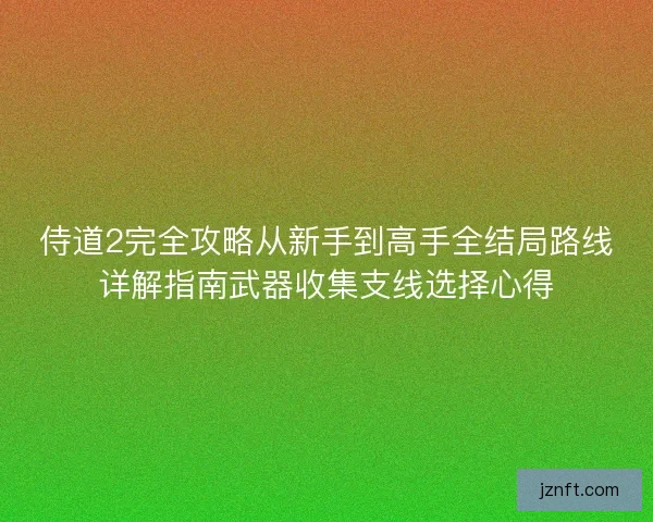 侍道2完全攻略从新手到高手全结局路线详解指南武器收集支线选择心得