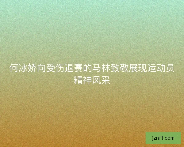 何冰娇向受伤退赛的马林致敬展现运动员精神风采